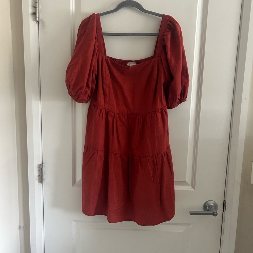 House of Harlow 1960 Terracotta Smocked Dress